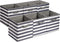 Amazon Basics Collapsible Fabric Storage Cube Organizer with Handles, 10.5 x 10.5 x 11 Inch, White/ Light Grey Stripe - Pack of 6...