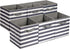 Amazon Basics Collapsible Fabric Storage Cube Organizer with Handles, 10.5 x 10.5 x 11 Inch, White/ Light Grey Stripe - Pack of 6...