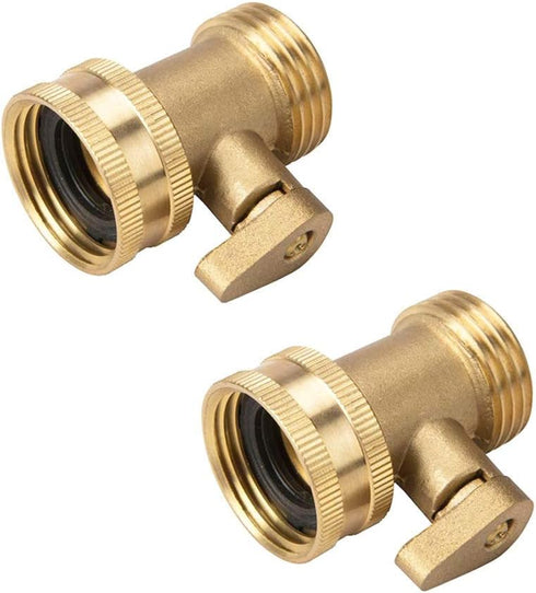 2 Pack Garden Hose Brass Shut Off Valve, 3/4'' Thread Heavy Duty Water Hose Connector Shutoff Ball Valve Faucet Hose Adapter...