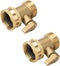 2 Pack Garden Hose Brass Shut Off Valve, 3/4'' Thread Heavy Duty Water Hose Connector Shutoff Ball Valve Faucet Hose Adapter...