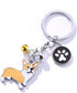 Stock Show 2Pcs/Pack Cute Corgi Keychain Keyrings with Paw and Bone Heart Bells Pendants for Car Women Purse Bag KeyChain Ring Kids Friends Dog Lo...