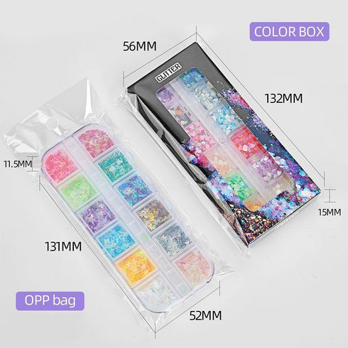 Multi Shapes 3D Glass AB Nail Art Rhinestones?Crystal Clear Flatback Rhinestones for Nails,with Storage Organizer Box?for Nail Art Crafts (1085 Pi...
