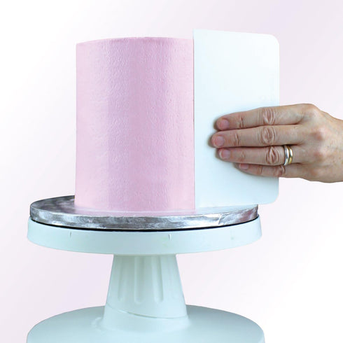 PME Cake Decorating 8" Tall Plain Edge Plastic Side Scraper 8 x 3.7 Inches, White, Standard...