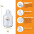 FastRack 1 Gallon Glass Jug with #6 Rubber Bungs & Twin Bubble Airlock – Fermentation Jars for Home Brewing, Clear Glass Fermenter Containers for ...