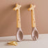 Mamimami Home Baby Feeding Spoon, Bamboo Wood and Silicone Baby Fork and Spoon - Soft Curved Silicone Tip Spoons - Suitable for Baby and Toddlers ...