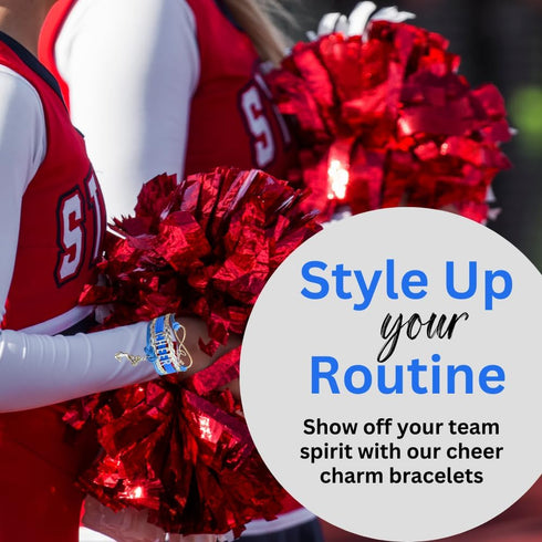 Sportybella Cheer Charm Bracelet- Girls Infinity Love Adjustable Cheerleading Jewelry in Team Colors For Cheerleaders (Orange/Black)...
