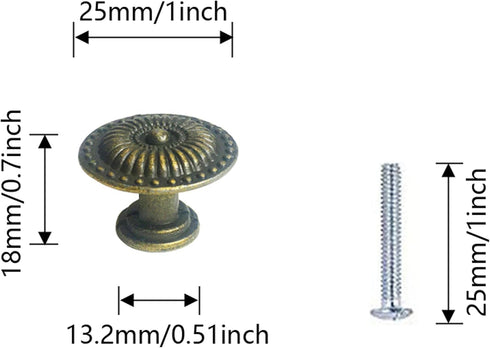 12Pcs Vintage Bronze Cabinet Knobs, Flower Drawer Handles with Screws for Furniture Kitchen Cupboard Closet Wardrobe(Style B)...