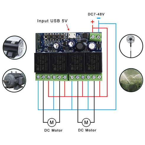 Ewelink WiFi Wireless Smart Relay Module USB 5v 4 Channel Inching Self-Lock Latched Dry Contact Remote Switch for Access Control, Garage Door,Home...