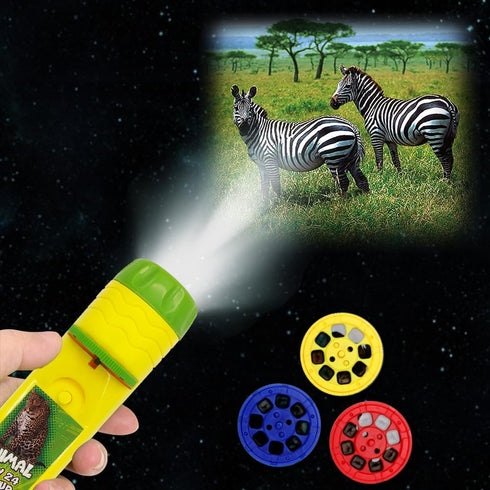 Animal Torch and Projector with 3 Discs 24 Images, Kids Torch for Boys, Animal Toys Small Gifts for Children, Cool Present for Toddler Age 3 4 5 6...