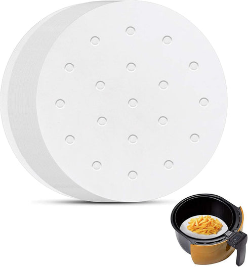Air Fryer Parchment Paper, Set of 200, 6 Inch Round Air Fryer Liners/Air Fryer Perforated Parchment Paper for Air Fryer, Steaming Basket and More ...