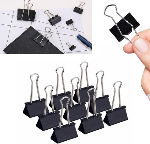 Black Binder Clips, 72 Pack, 1 Inch, Standard 25mm Clamps, Black, Medium Clips, Medium Binder Paper Clips, Medium Size, Medium Paper Clips, Office...