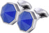 Octagon Blue Gemstone Men's Cufflinks In Gift Case Silver Tone Crystal Cufflinks for Men for Wedding Party Business Birthday Anniversary Dress...