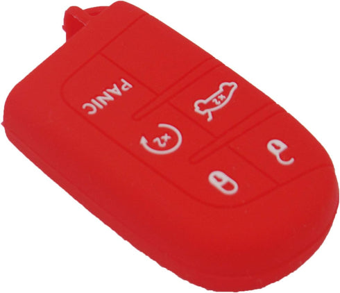 LemSa 2Pcs Rubber Silicone Key Fob Case Cover Bag for Jeep Grand Cherokee,fit for Dodge Challenger Charger Dart Durango Journey,fit for Chrysler 3...