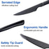 Black Steak Knife Set, 6 Piece Stainless Steel Kitchen Knife Set & Kitchen Utility Knives, 8.7 Inch Serrated Steak Knives, Dinner Knives, Sharp Kn...