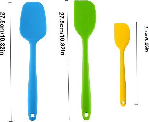 Silicone Spatulas, 3-Piece Set, Heat Resistant Non-Stick Spatula Rubber Scraper Spatulas Spoon, Silicone Kitchen Utensils, Baking Utensils Scraper...
