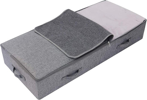 39.4X16.9X7“ Under The Bed Shoes Clothing Bedding Storage Organizer Containers with Lid, Dust-proof & Foldable Washable, Durable Plastic Board in ...