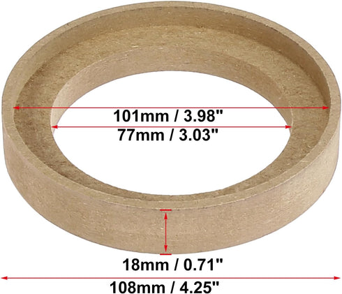 X AUTOHAUX 2Pcs Car Speaker Spacer Ring Adaptor Brackets Mounting Spacer Recess Bezel Plate Wood 77mm ID Universal for 3 Inch Speakers...