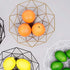 Geometric Metal Wire Fruit Bowl, Iron Arts Fruit Storage Baskets for Kitchen Counter (Gold, Normal)...
