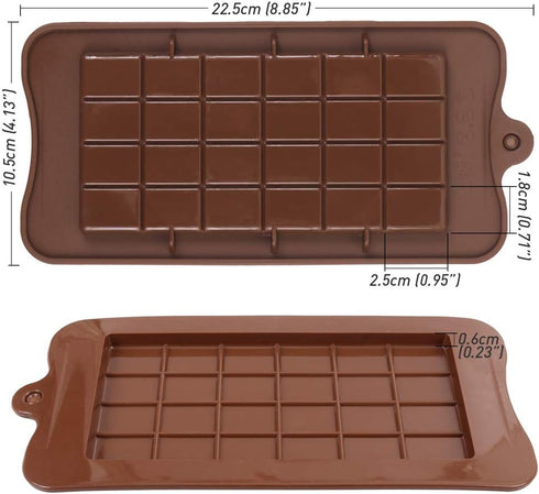 Newk Chocolate Silicone Molds, Break-Apart Candy and Energy Bar Silicone Molds, Pack of 6...