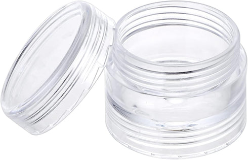 Hipiwe 8 Sets 5 Layers Clear Plastic Round Storage Jars Jewelry Bead Storage Containers Small Travel Sample Jar Pots for Sewing Sewing Pills Nail ...
