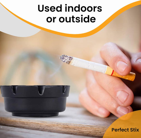 Perfect Stix Ashtray Black-4 4" Black Ashtrays (Pack of 4)...