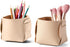 HOMIEAZICOZI 2-Pack Cork Leather Makeup Brush Holder Organizer - Desk Accessories Storage - Pencil Pen Holder - Stylish Addition to Home Decor (Ap...