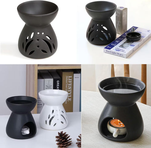 Essential Oil Burner, Wax Burner Ceramic Oil Burners, Ceramic Tea Light Burner, Aromatherapy Oil Burner for Home Bedroom Decor Christmas Housewarm...