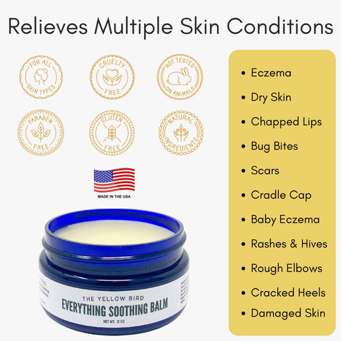 The Yellow Bird Everything Soothing Multi-Purpose Skin Balm (Arnica Chamomile Copaiba Rose, 2 Oz (Pack of 1))...