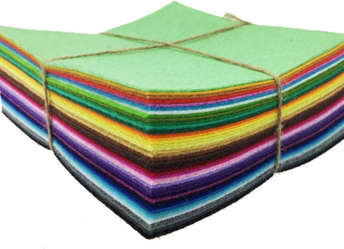 flic-flac 42pcs 12 x 12 inches (30cm*30cm) Felt Fabric Sheet Assorted Color Felt Pack DIY Craft Squares Nonwoven...