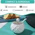 Ceramic Sugar Bowl, Kitchenexus Modern Porcelain Sugar Bowl with Glass Clear Lid and Spoon 8.8oz/250ml in White Rhombus Shape, Suit for Coffee Bar...
