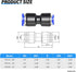 TAILONZ PNEUMATIC Blue Straight Reducing 1/2" Tube OD x 1/4" Tube OD Tube OD Push to Connect Tube Fittings Push Lock PG1/2-1/4 (Pack of 10)...
