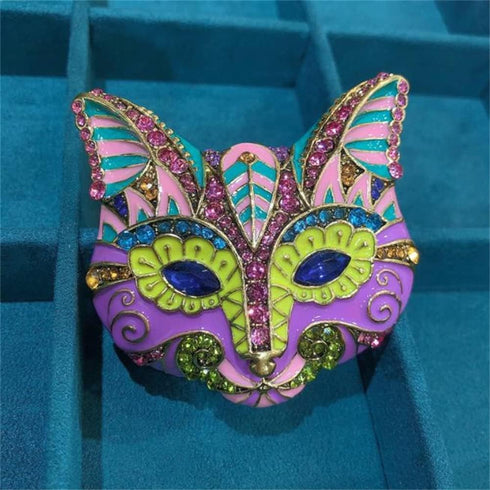 Cat Head Brooches Crystal Rhinestone Animal Women Party Brooch Pins Fashion Scarf Buckle Pin for Women, Multicolor...