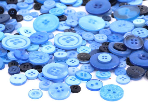 Swpeet 550 Pieces Assorted Sizes Resin Buttons 2 and 4 Holes Round Craft Buttons for Sewing DIY Crafts Children's Manual Button Painting (Blue)...