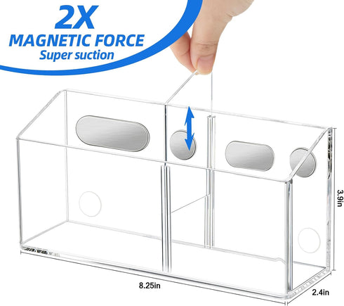 Magnetic Dry Erase Marker Holder, Large Magnetic Pen Holder, Magnetic Marker Holder, Magnetic Glass Whiteboard Holder with Movable Dividers, Stron...