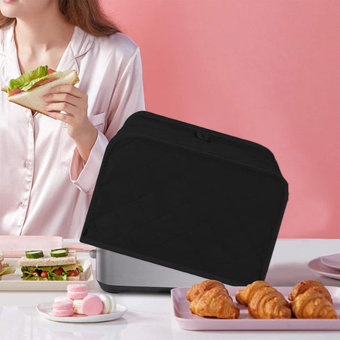 1Pcs Toaster Dust Cover, Household Appliance Cover, Dylon Toaster Dust, Large-Sized Toaster Machine Cover (Black)...