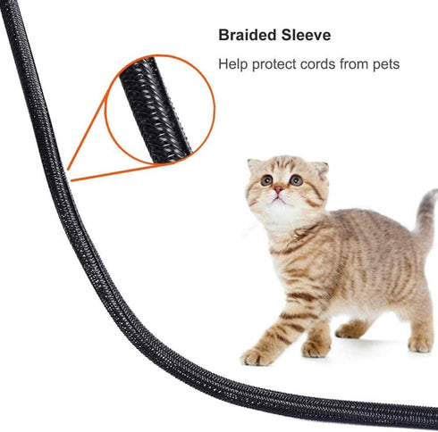 ZhiYo 20ft - 1/2 inch Cable Sleeve, Cord Wrap Wire Protector Tubing for Pets, PC Cable Wrap, Computer Cable Management Sleeve - Black...