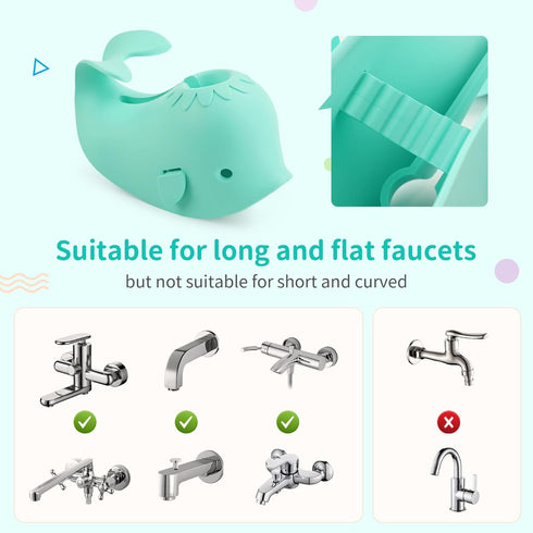 Bathtub Faucet Cover + Rinse Cup Set, Bath Tub Spout Cover for Baby Kids, Baby Wash Rinser Cup Shampoo Bath Rinser Cup, Turquoise Bath Gift Set...
