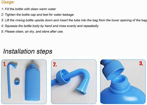 500ML Colostomy Bag Cleaning Tool-Stoma Bags Plastic Cleaning Bottle ,colostomy Supplies,Reusable Wash Bottle Blue...