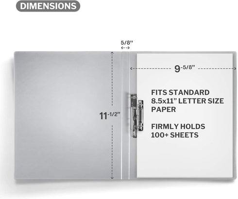 CRANBURY Punchless Clamp Binder Folder (Dusky Gray) - 8.5x11" Clear Binder with Metal Clip and Poly Covers, Ringless Binder Holds 100 Letter Size ...
