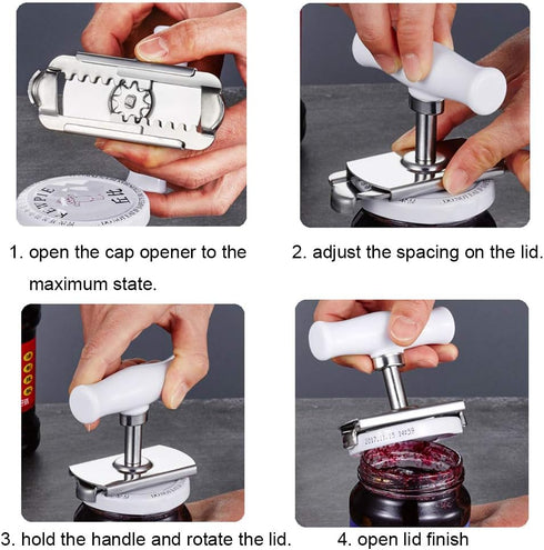 Jar Opener, Caliamary Jar Lid Opener for Seniors with arthritis, Adjustable Stainless Steel Lids Off Easy Jar Opener for 0.98-3.93inch Bottle Can ...