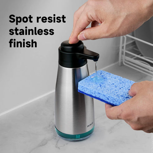 AIKE 15fl.oz Stainless Steel Liquid Soap Dispenser for Dish and Hand Soap...