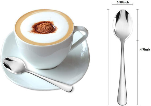 Demitasse Espresso Spoons,12-piece Mini Coffee Tiny Stainless Steel Spoons Bistro Small Spoons for Dessert, Tea, Appetizer(4.7Inch)…...