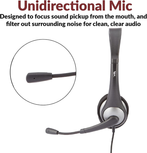 Cyber Acoustics Stereo Headset (AC-204), 3.5mm Stereo & Y-Adapter, Home, K12 School Classroom and Education......