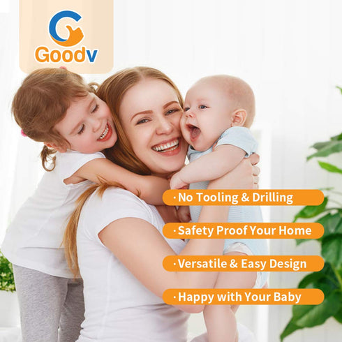 Goodv Child Proof Window Sliding Door Lock 2 Grey Packs (Suit for Working Space Over 0.42in and Under 1.18in) Security Your Baby Safe and Protect ...
