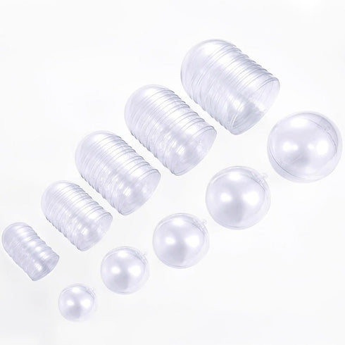 25 Set 50 Pieces Christmas Clear Plastic Fillable Ornaments, DIY Bath Bomb Mold,Acrylic Clear Plastic Ornaments Balls Fillable Wedding Party Decor...