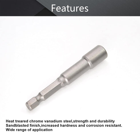 Utoolmart 1/4" Quick-Change Hex Shank 7mm Nut Setter Driver Drill Bit, 65mm Length, Metric No-magnetic 1 Pcs...
