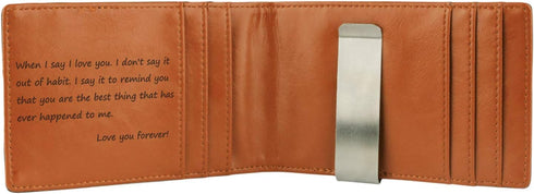 awofer Anniversary Present for Men Birthday Present Personalized Birthday Present &Wedding Gifts for Husband Boyfriend Slim Men Wallet with Money ...
