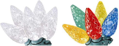 Home Accent Holiday C6 100-Light LED Faceted Color Changing Warm White to Multi-Color Lights...