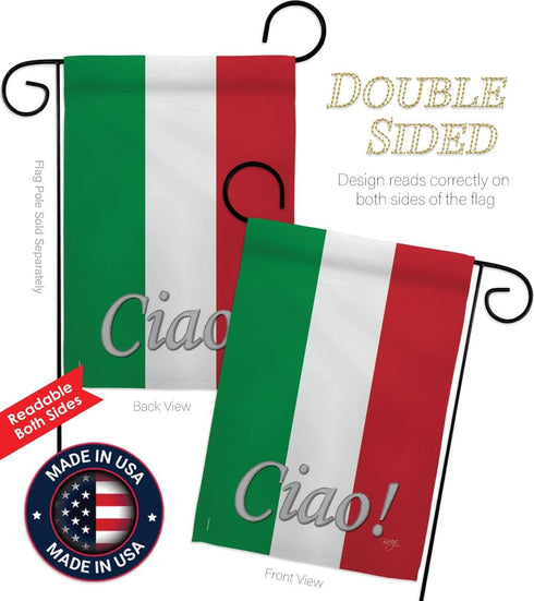Breeze Decor Regional Nation International World Country Particular Area House Banner Small Yard Double-Sided, Garden Flag 13"x 18.5", Italian Dec...