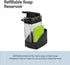 Casabella Sink Sider Solo Kitchen Soap Pump and Sponge Caddy, Black/Chrome - 2-in-1 Soap and Sponge Caddy, One-Hand Soap Dispensing, Ergonomic Des...